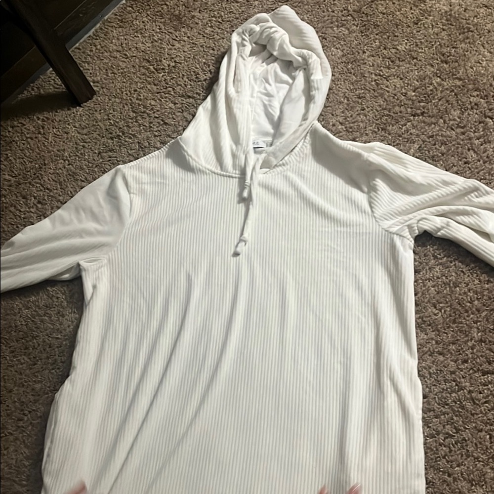 White Striped Women's Hoodie